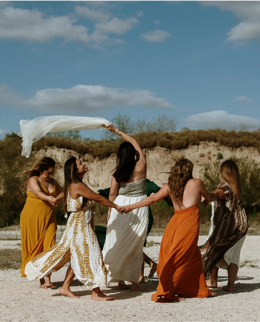 group of women at a women's retreat in greece