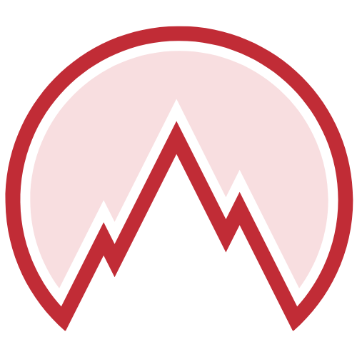 red mountain in a circle