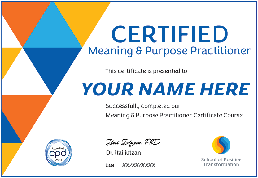 Meaning And Purpose Practitioner Certificate