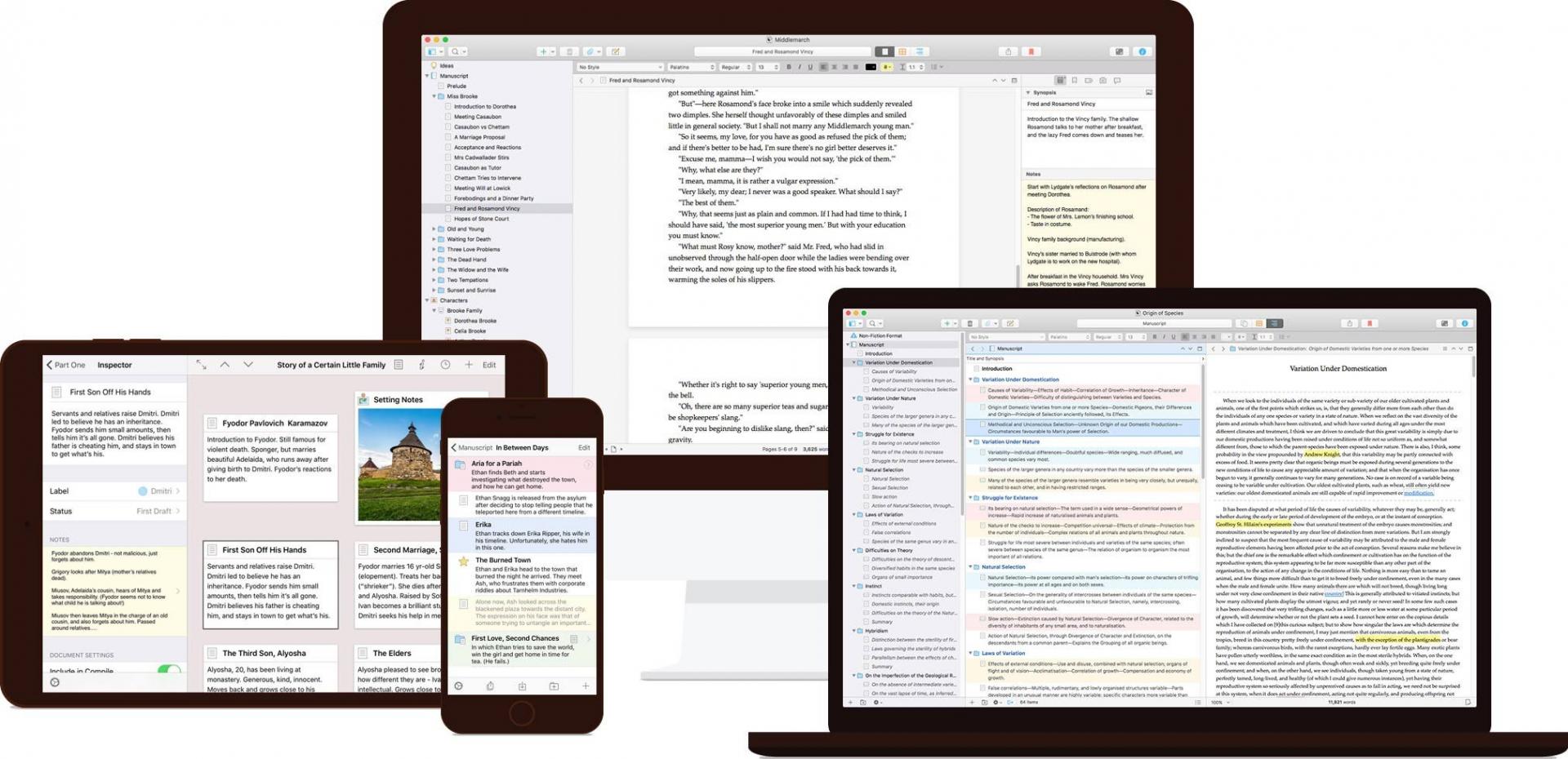Scrivener application showing the Second Brain knowledge management system
