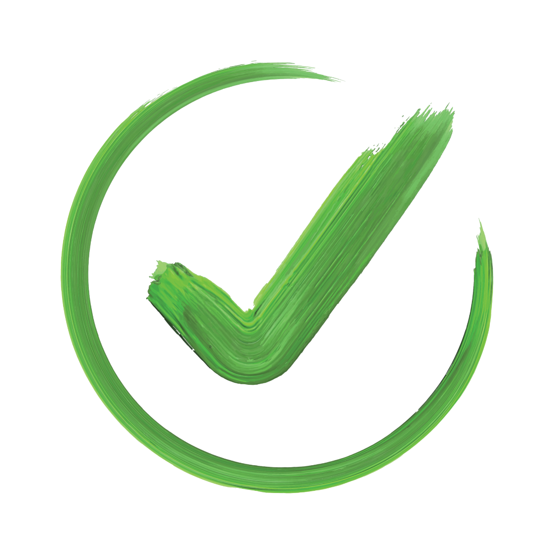 green brushstroke tick