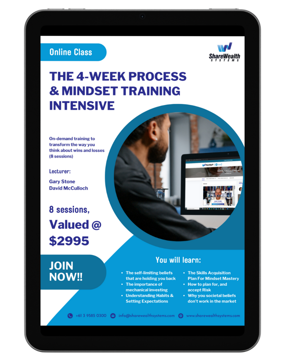 An ipad showing a flyer advertising The 4-Week Process and Mindset Training Intensive