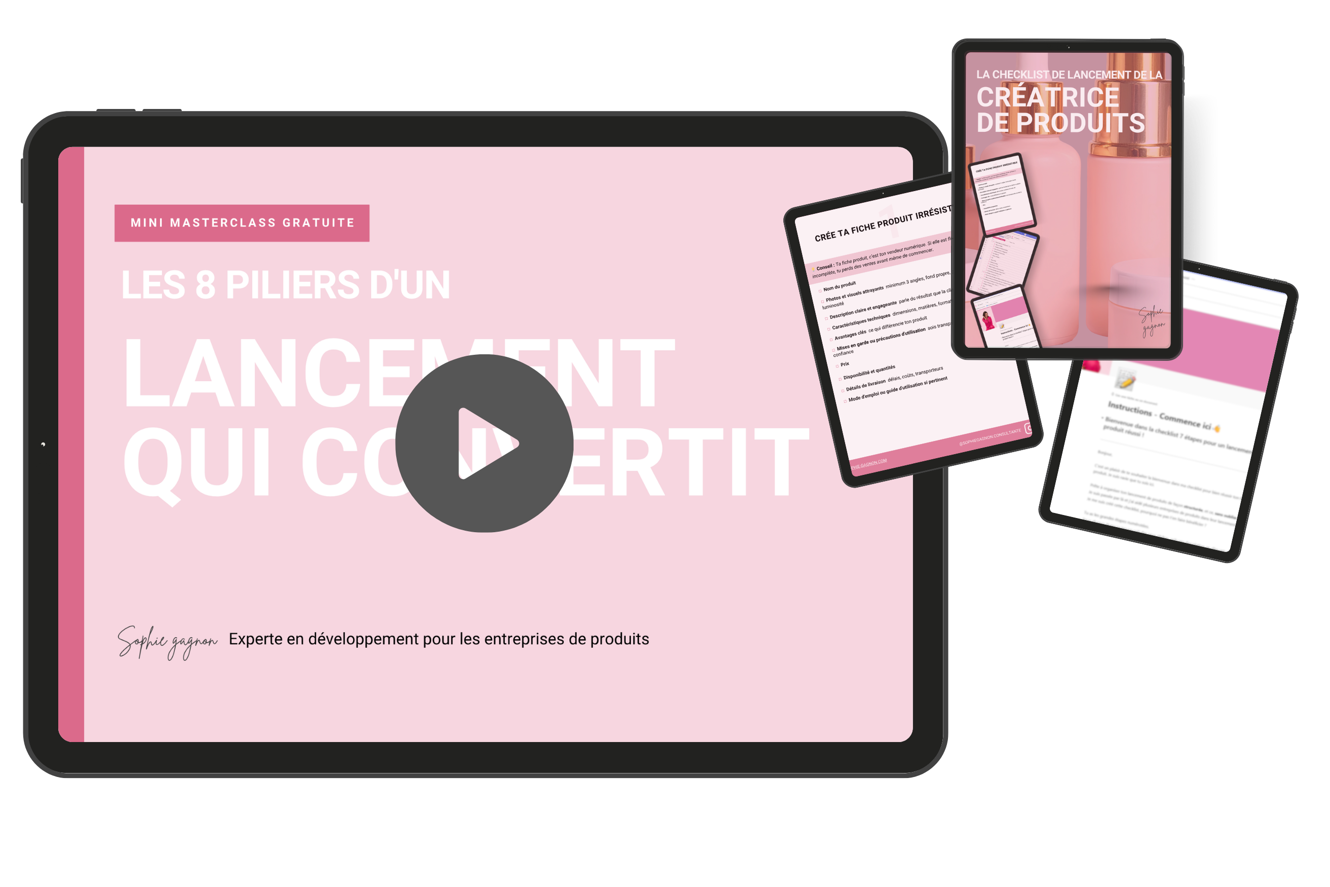 Mock up de la Mini masterclass pour les créatrices de produits