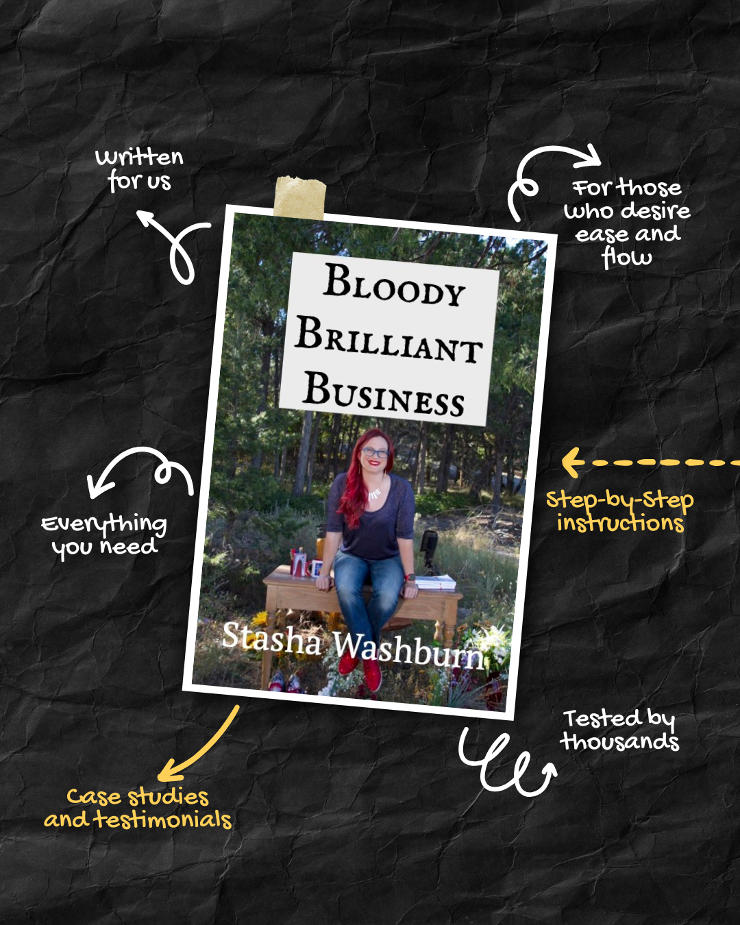 Bloody Brilliant Business book cover with little perks about it all around it