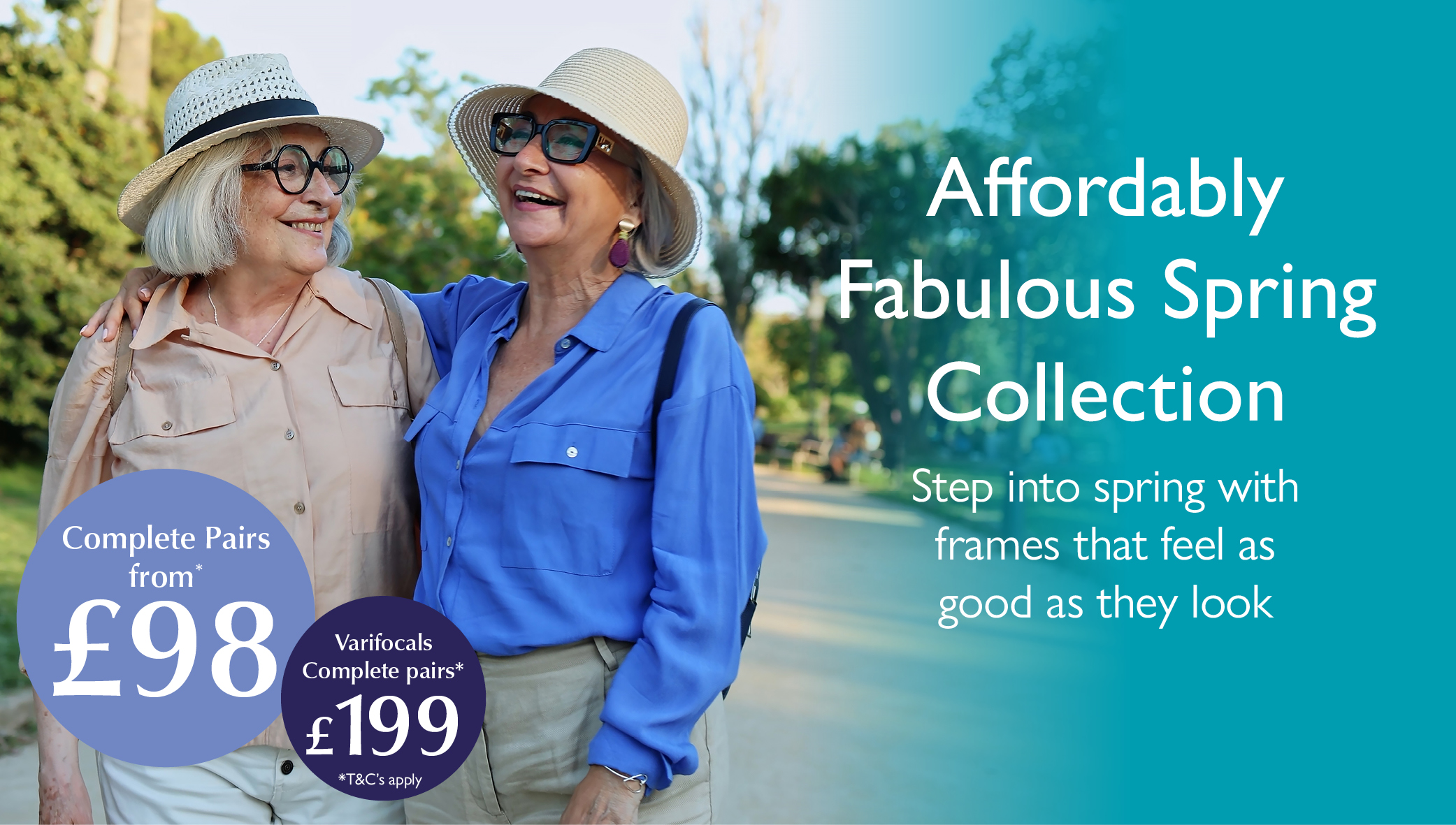 Affordably fabulous offer banner advertising glasses from just £98*