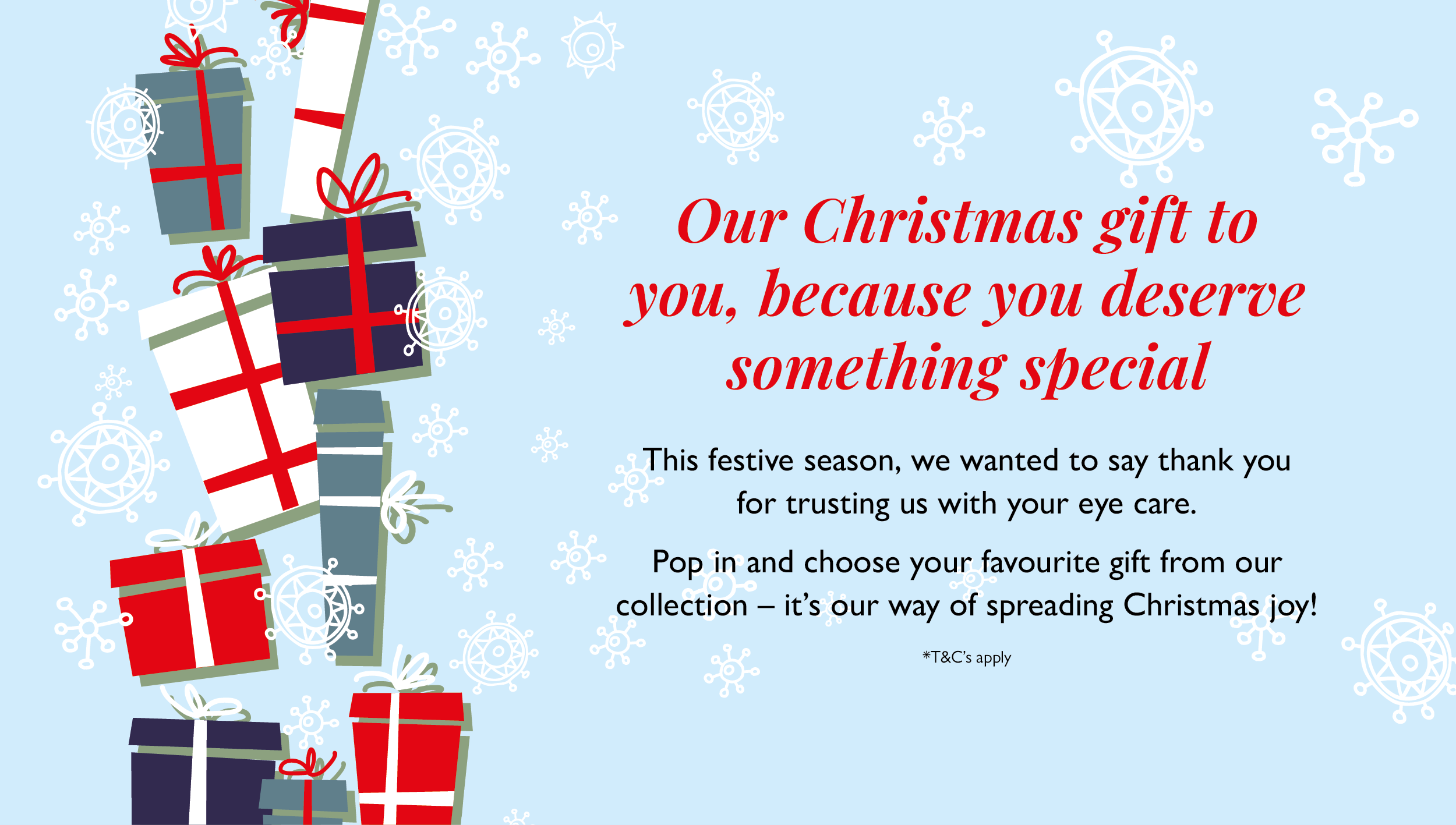 Affordably fabulous offer banner advertising glasses from just £98*