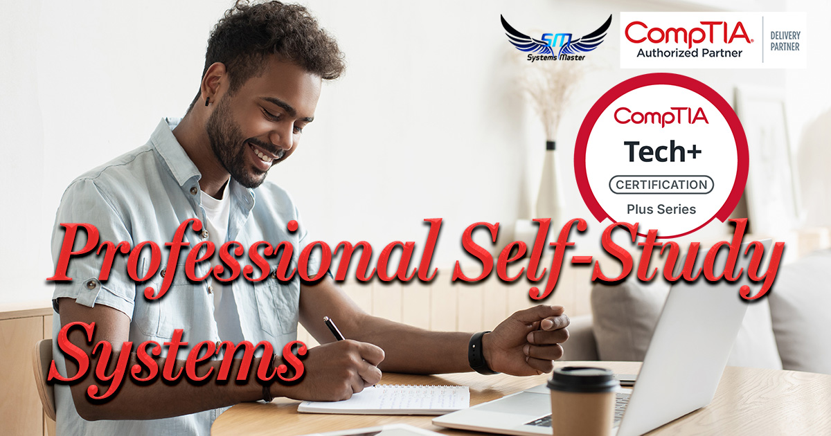 Self-paced CompTIA Tech+ self-study kit materials for independent IT exam preparation and network fundamentals learning