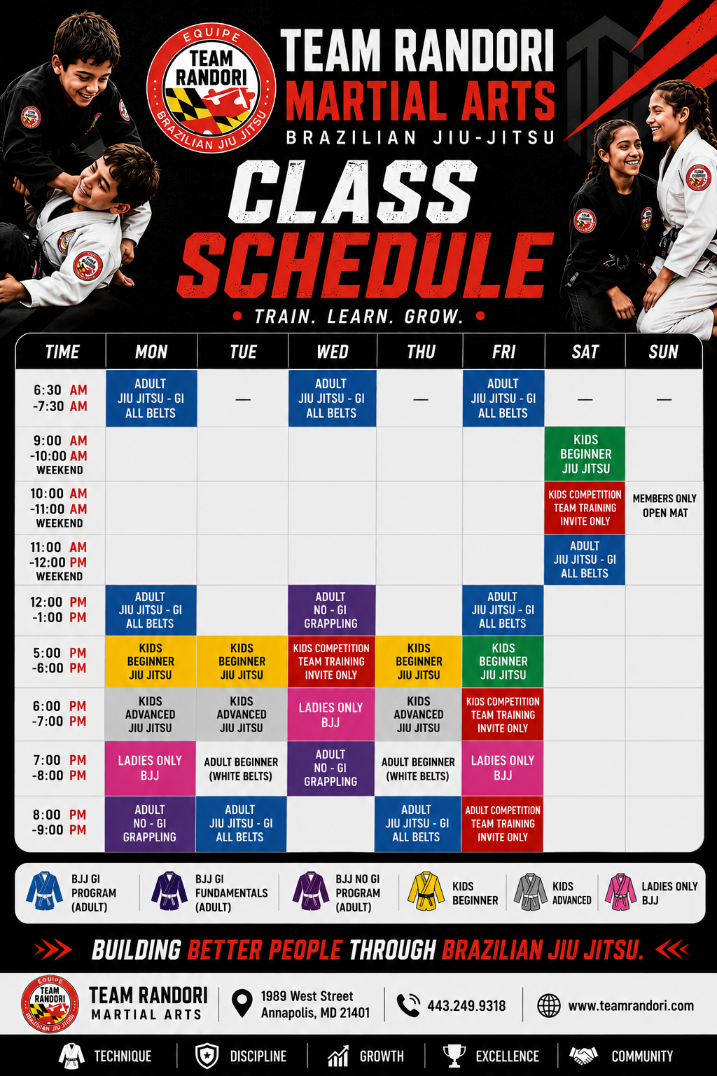 Team Randori Training Schedule