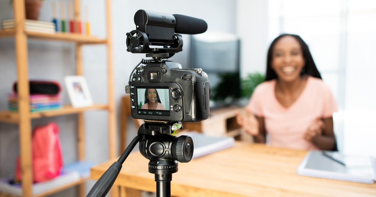 a content creator building a community on social media to build her small business