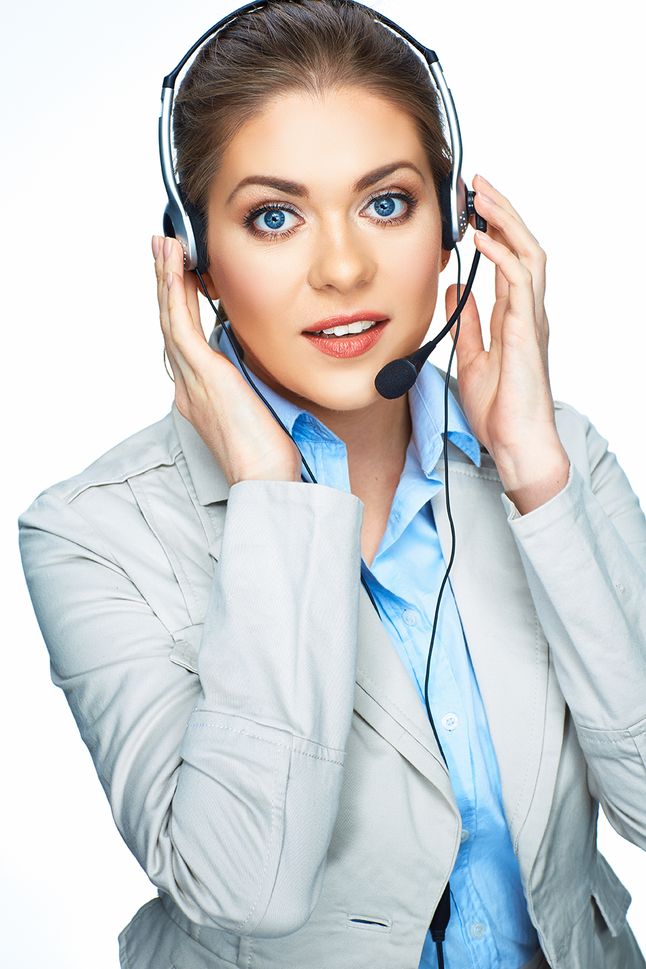 Helpdesk woman with headset