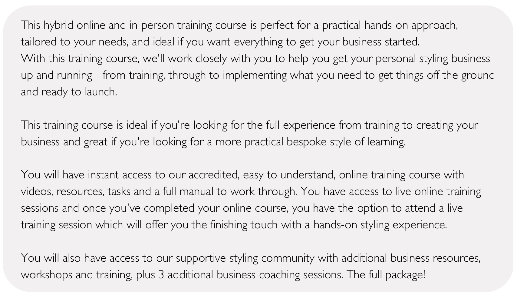personal stylist training course description 