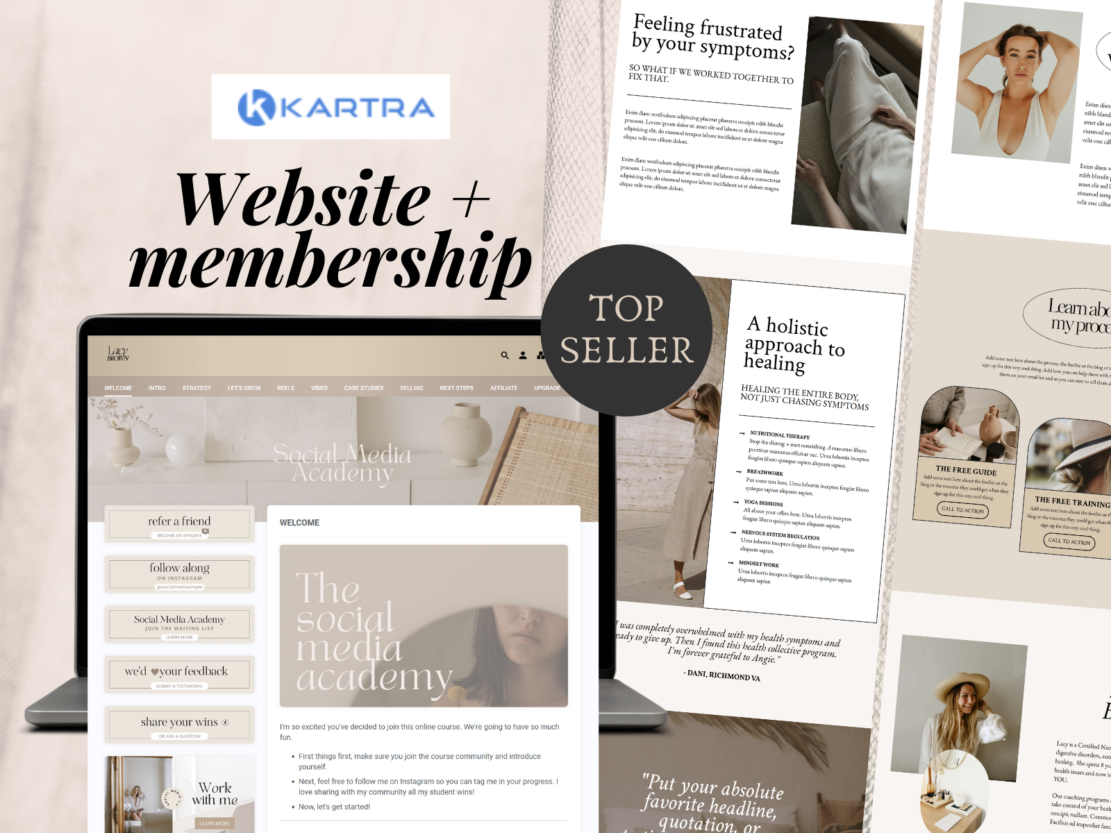 Kartra template website and membership bundle