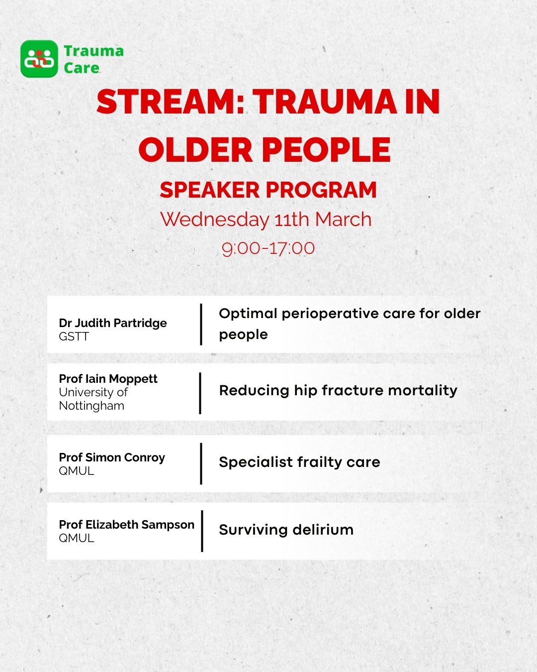 Wednesday Trauma Programme 2