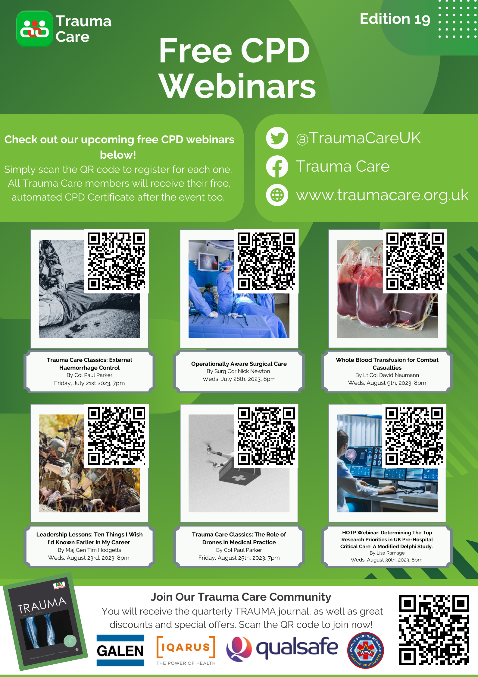CPD, CPD Poster, Webinar, Trauma Care, Medical Education
