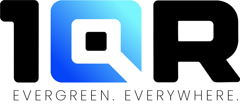 1QR logo with tagline - Evergreen. Everywhere.