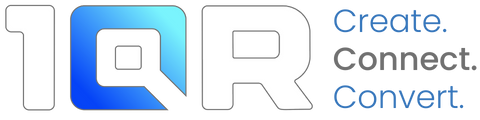 1QR logo with tagline - Create. Connect. Convert.
