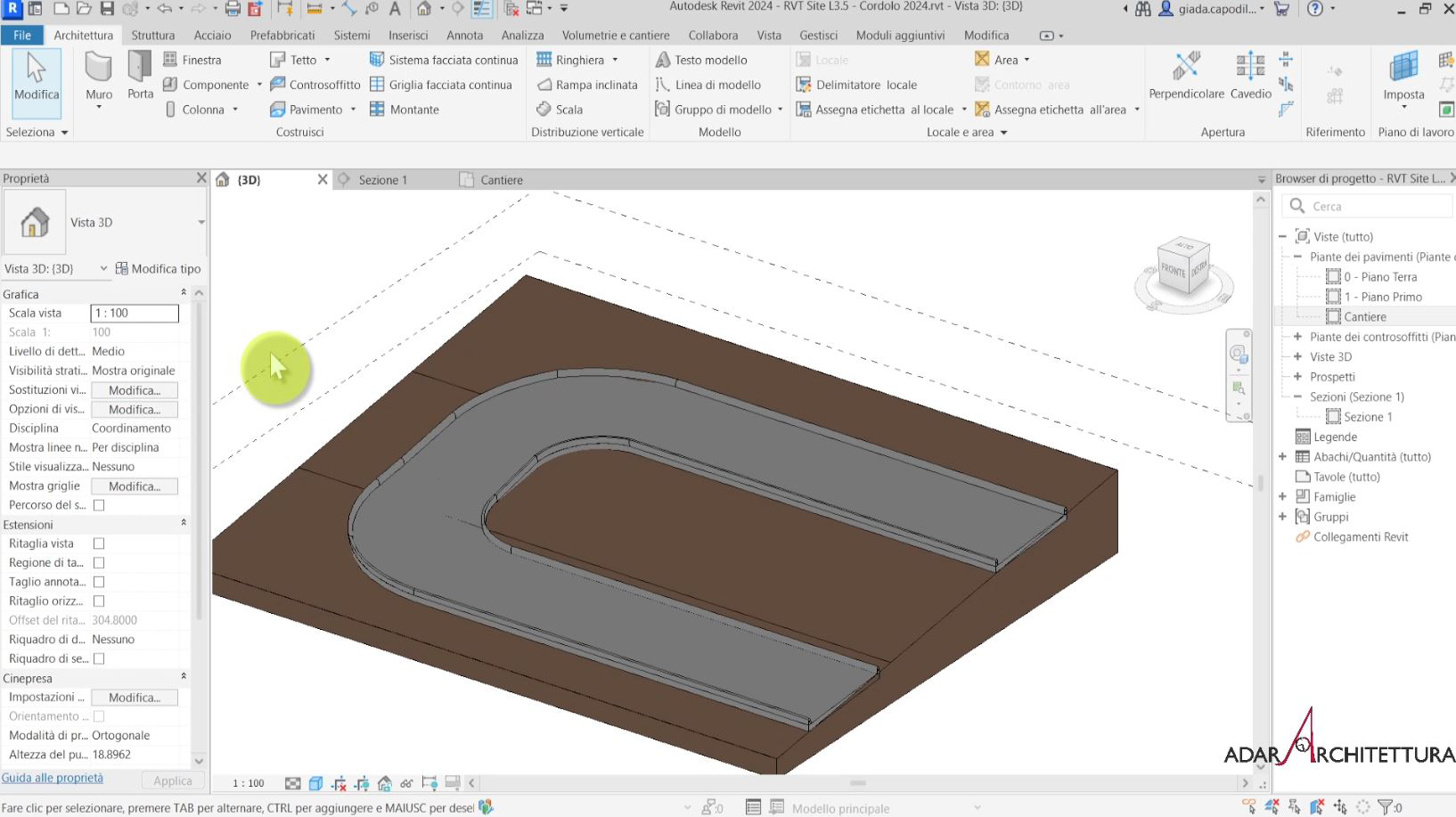 browser di progetto revit