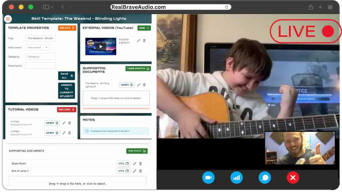 Live online lessons in PracticePad