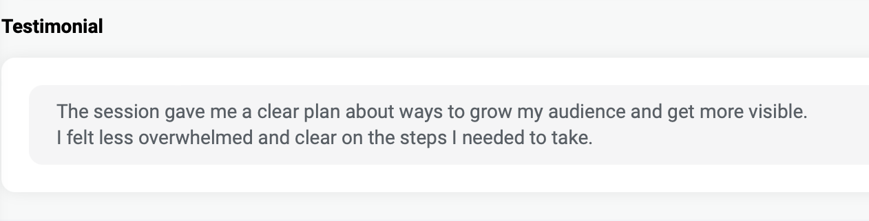 Testimonial