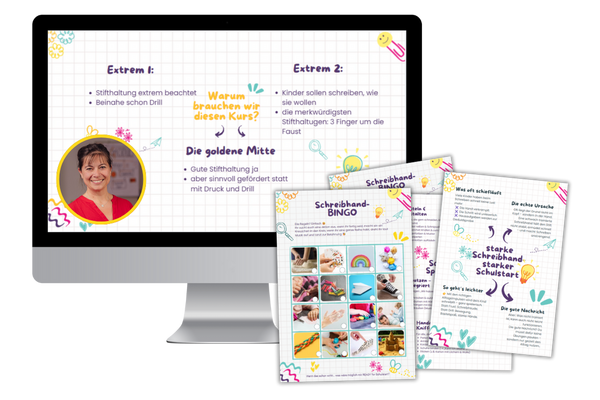 Starke Schreibhand - starker Schulstart, Mockup für Einblick in den Kurs