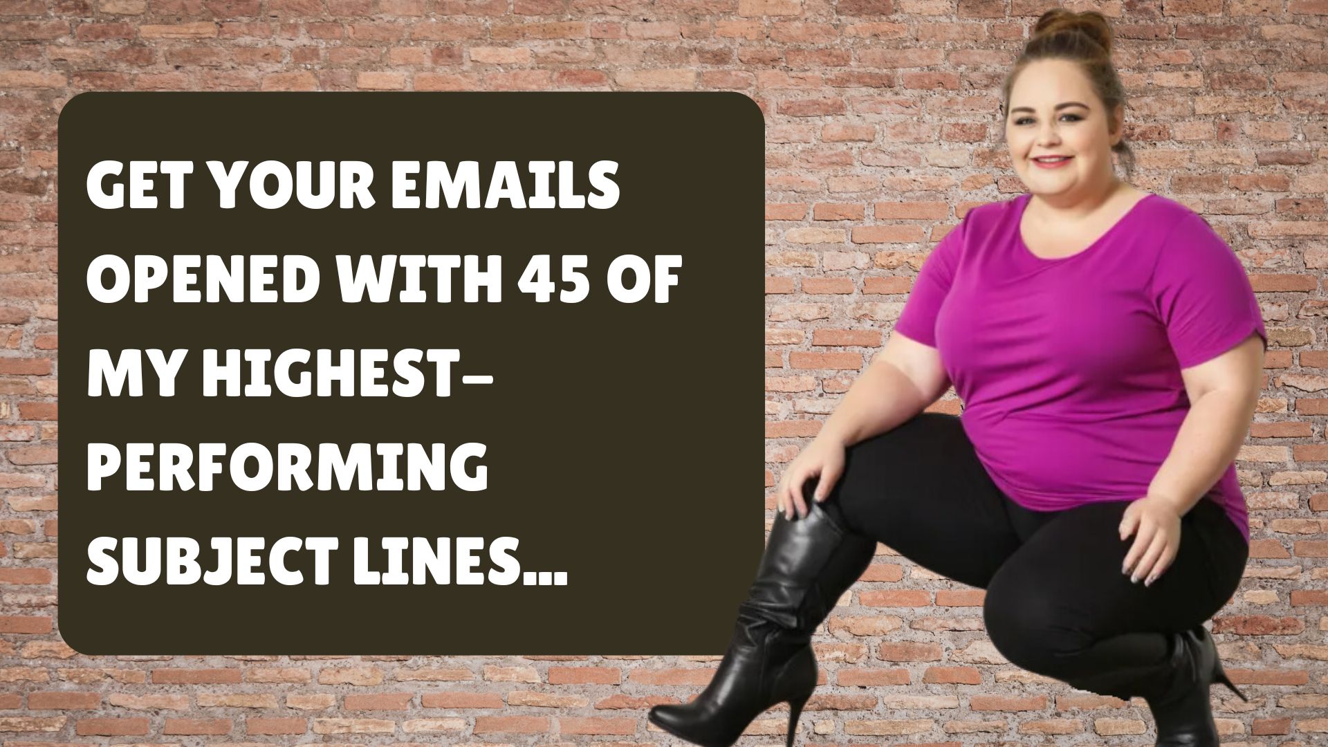 Image of Emma Morris with the text get your emails read with 45 of my highest-performing subject lines