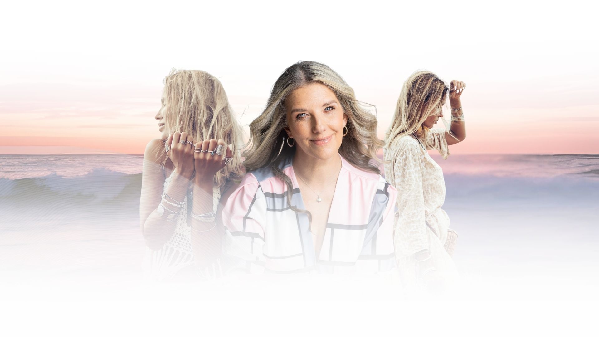 3 women and one looking straight at you smiling