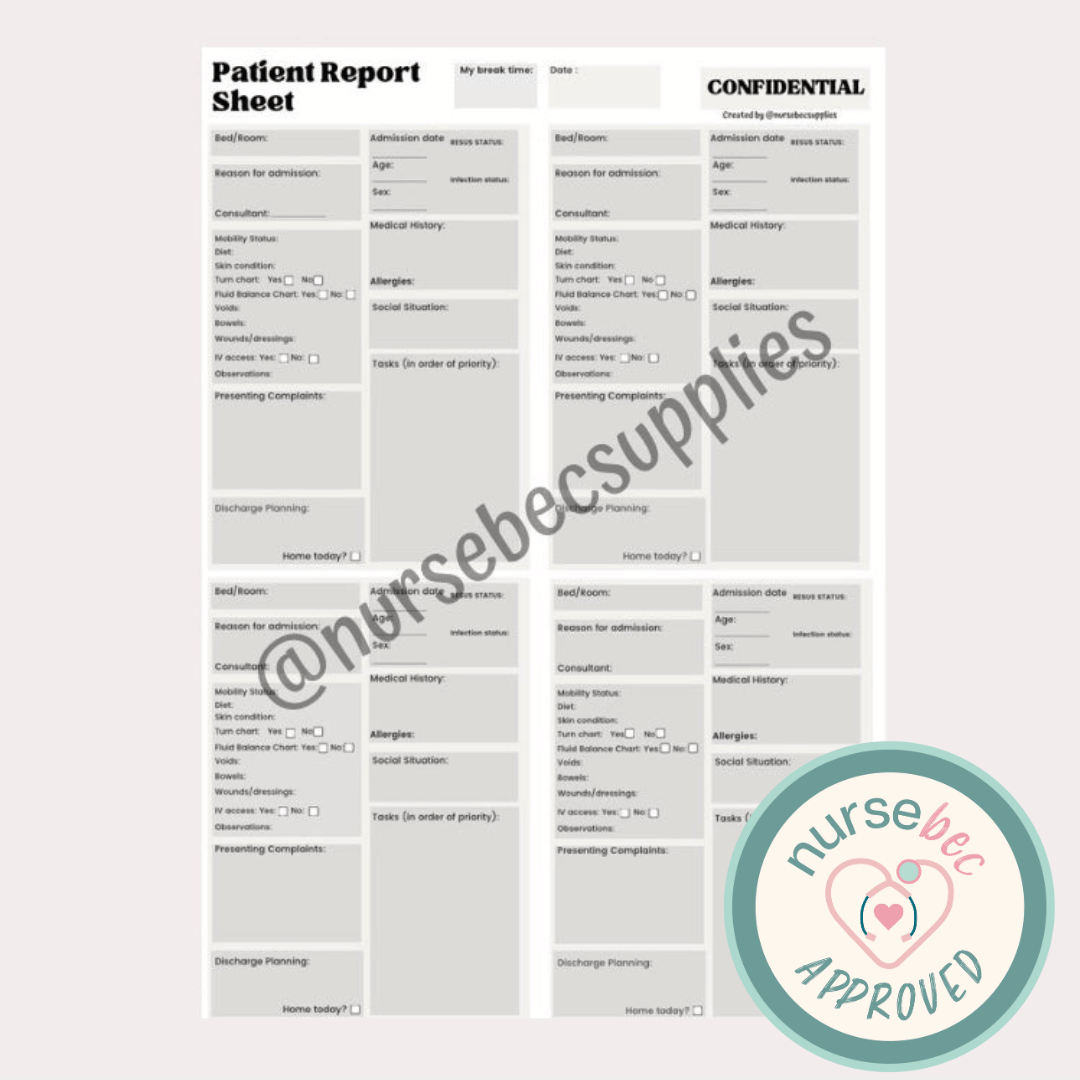 Patient Handover Sheet Image