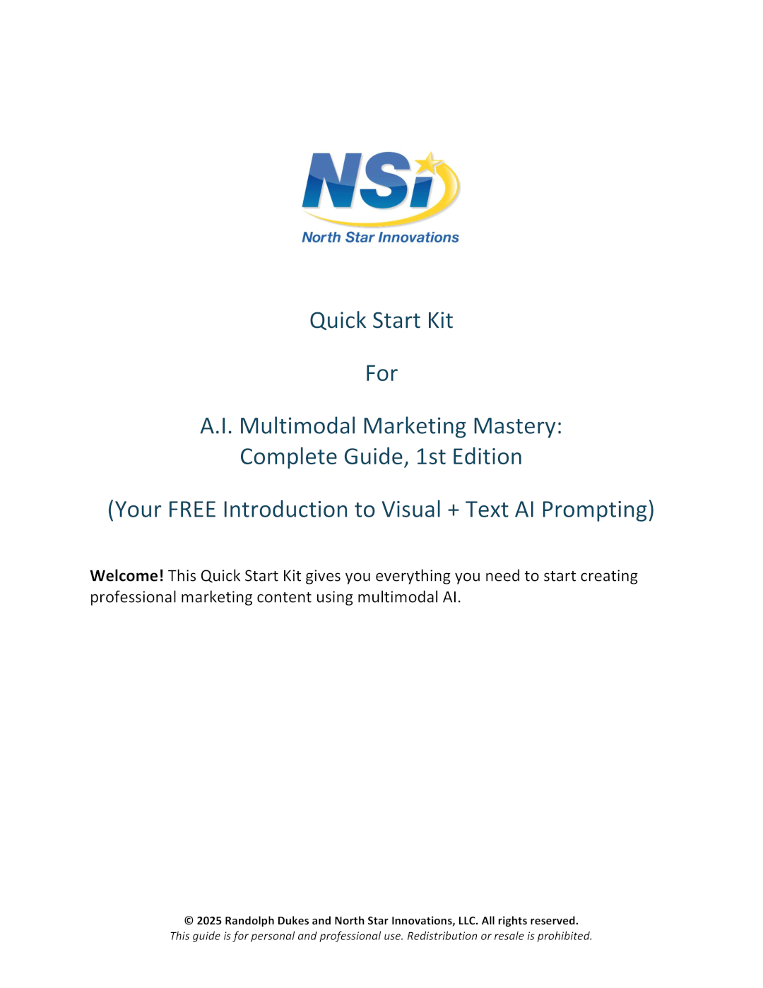 Quick Start Kit Cover Page