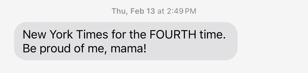 Founder celebrating 4th NYTimes feature