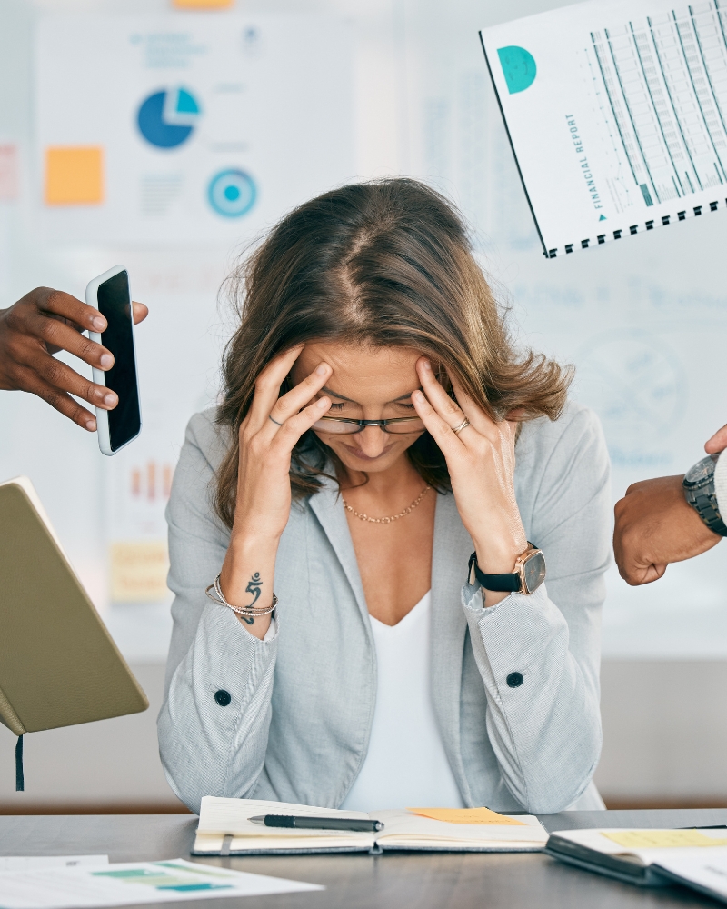 EOFY Overwhelmed Woman