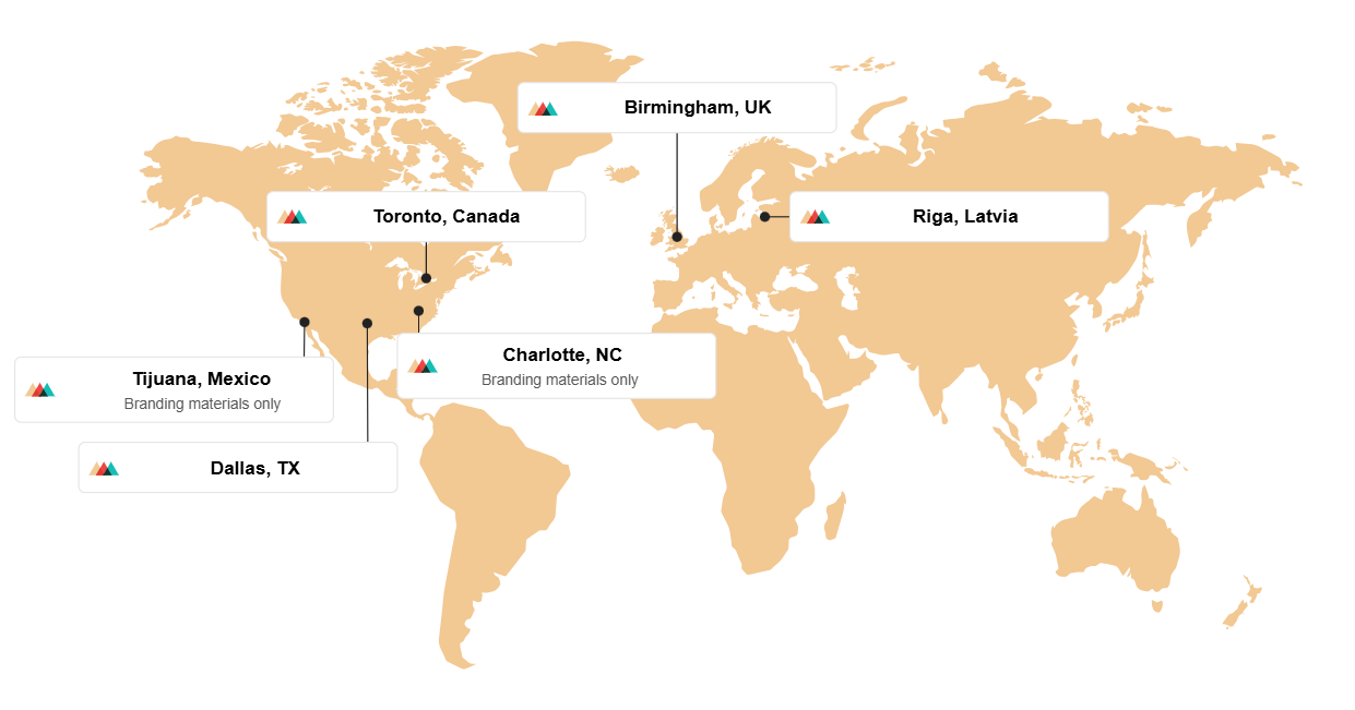 NeoMasculinity Solutions' Printful Distribution Centers in North American and Europe