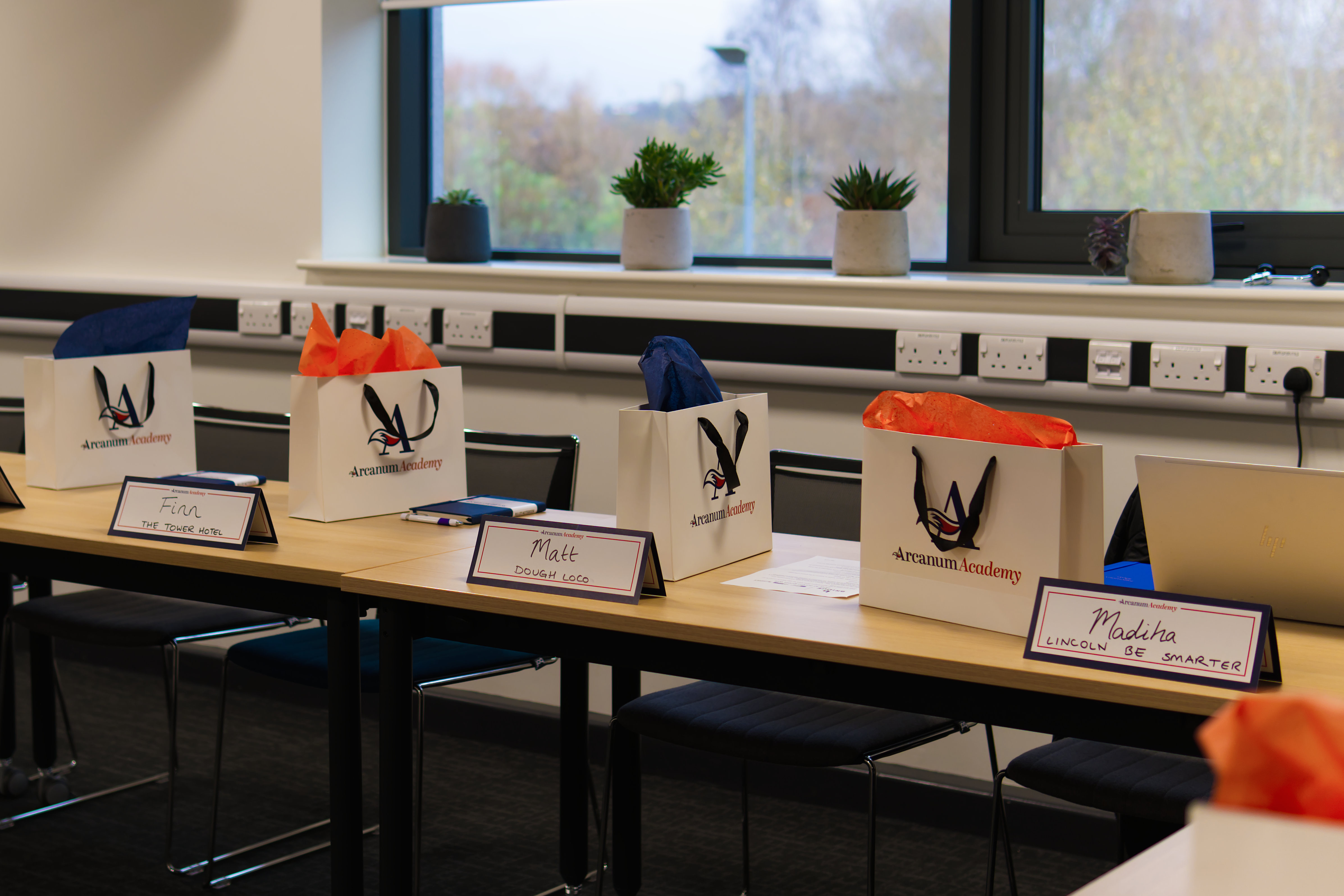 A conference room set up for a skills bootcamp workshop.