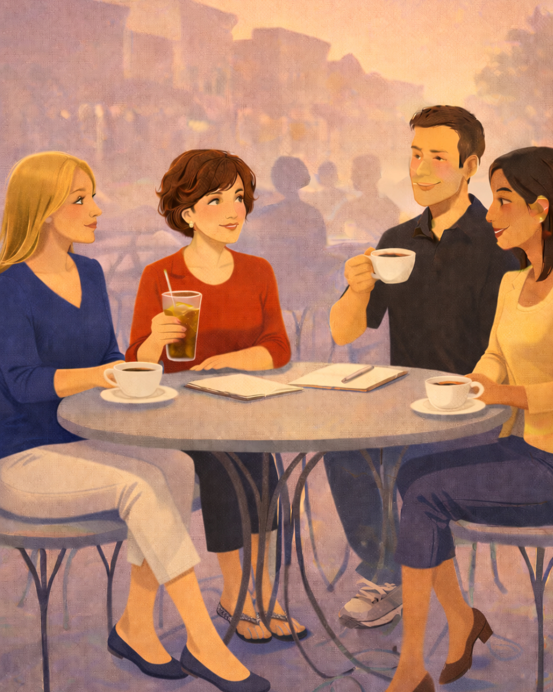 Group of diverse people at networking meeting on Main Street USA