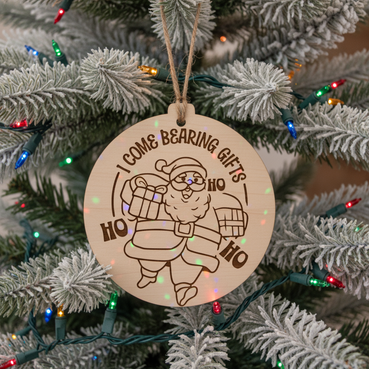 Laser cut ornament in a tree mockup