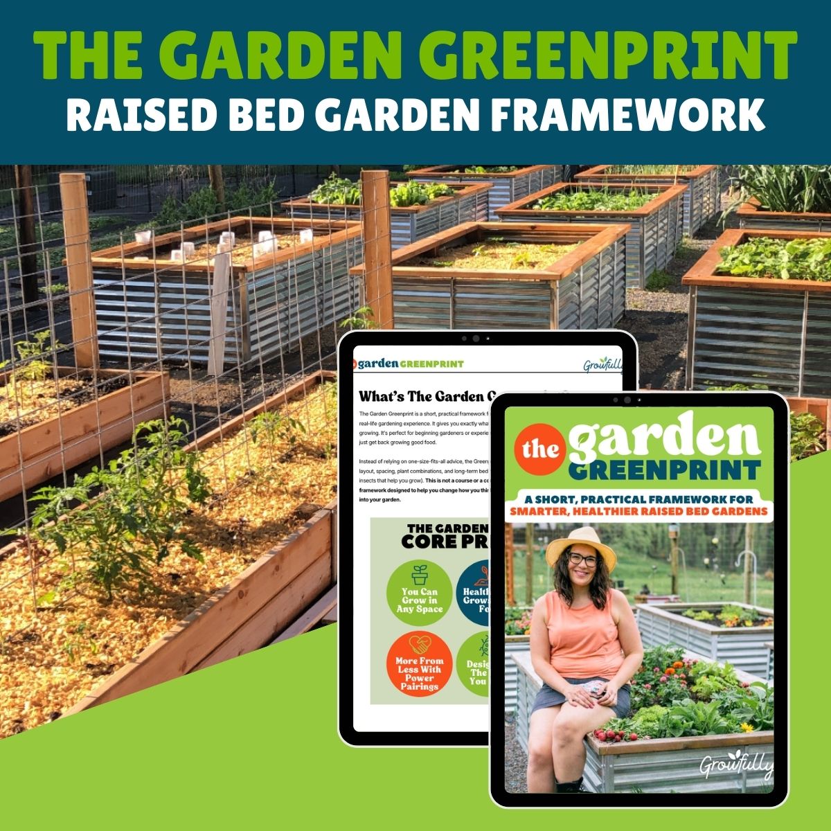 Mockup sample page from The Garden Greenprint