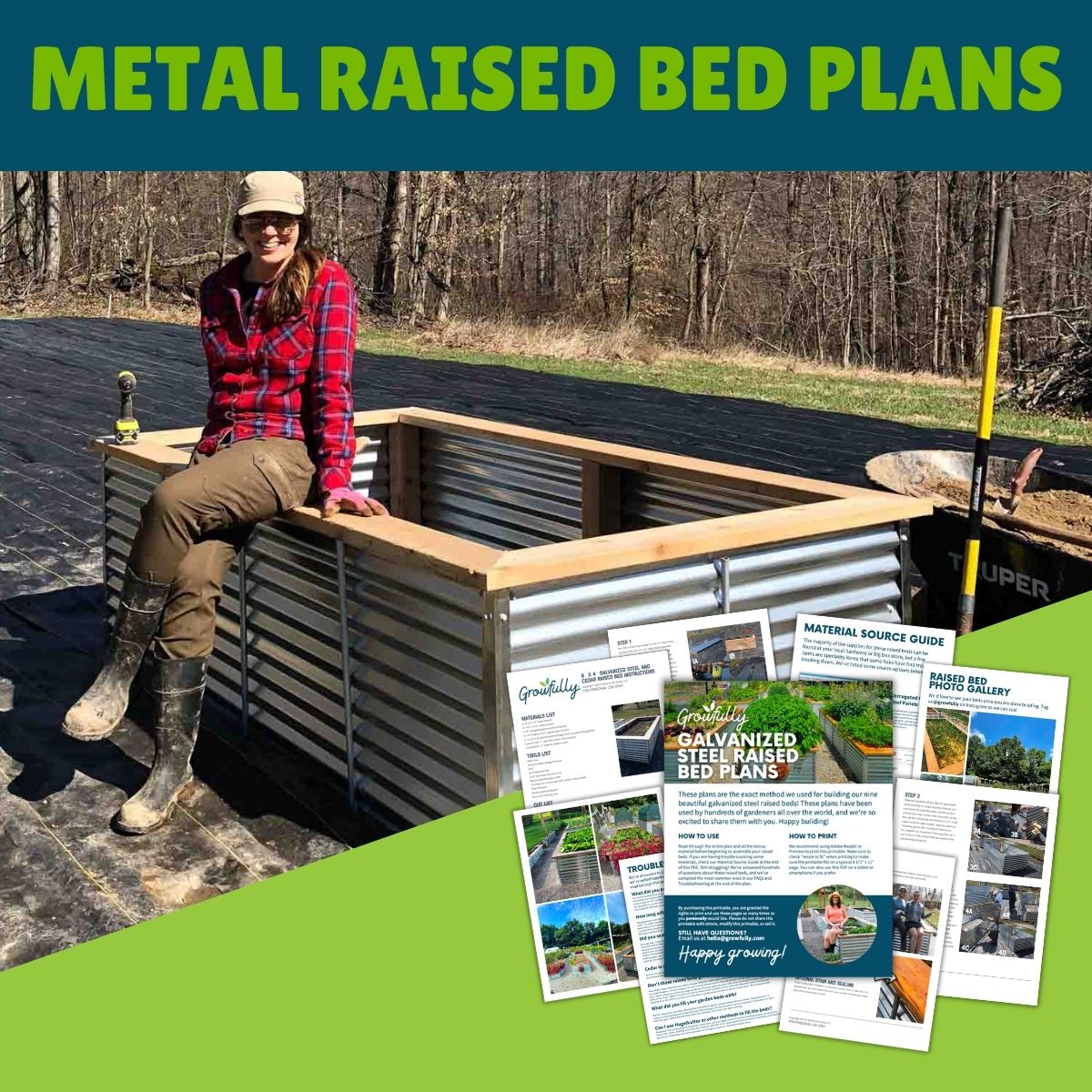 Mockup sample page from Modern Metal Raised Bed Plans