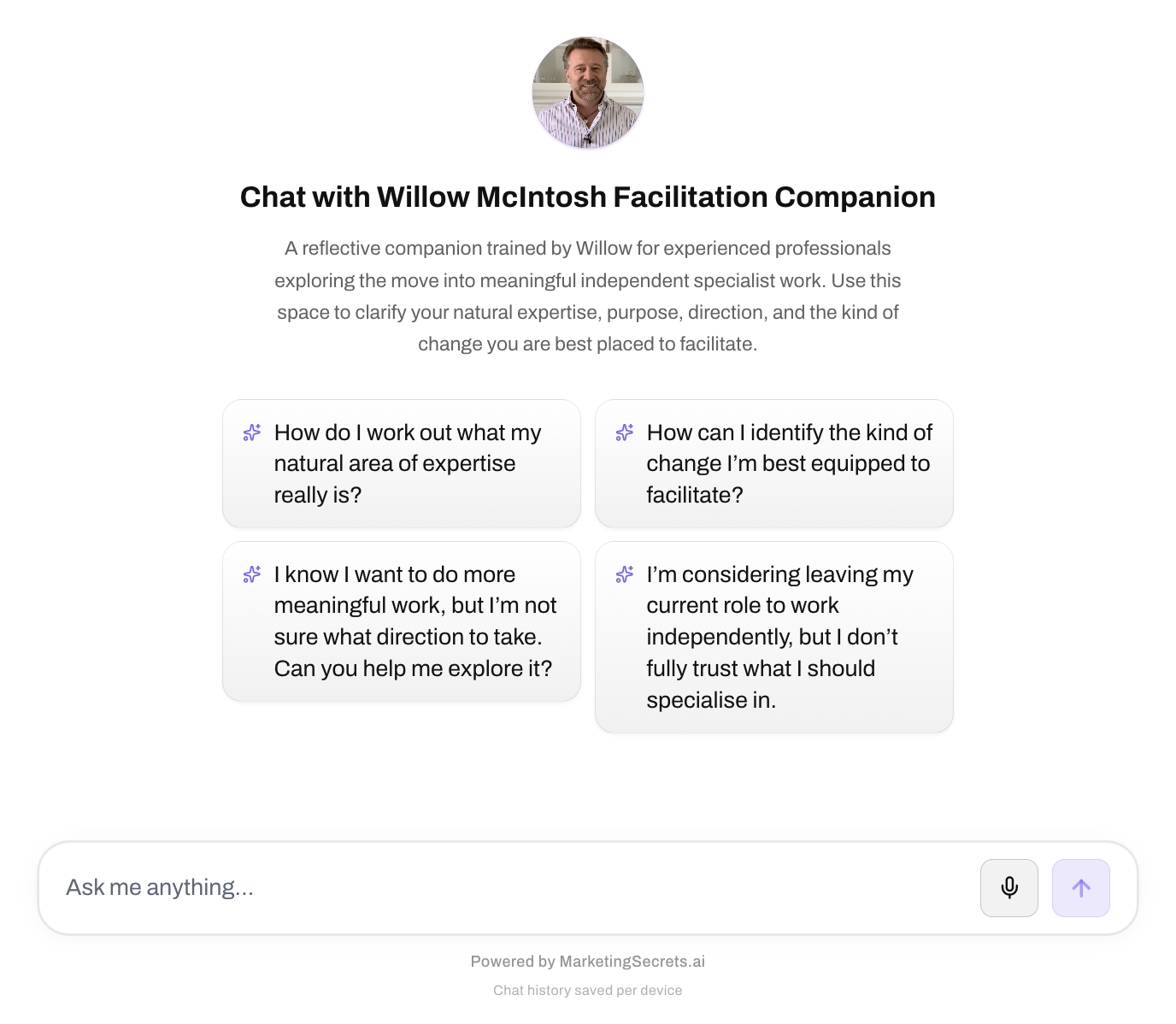 WCS Facilitation Companion coaching interface