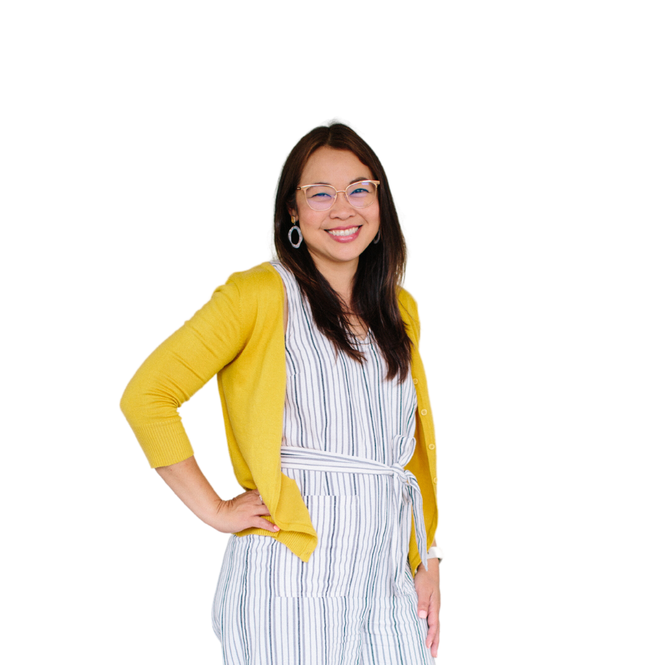 Uptick Participant Smiling with Uptick Shape