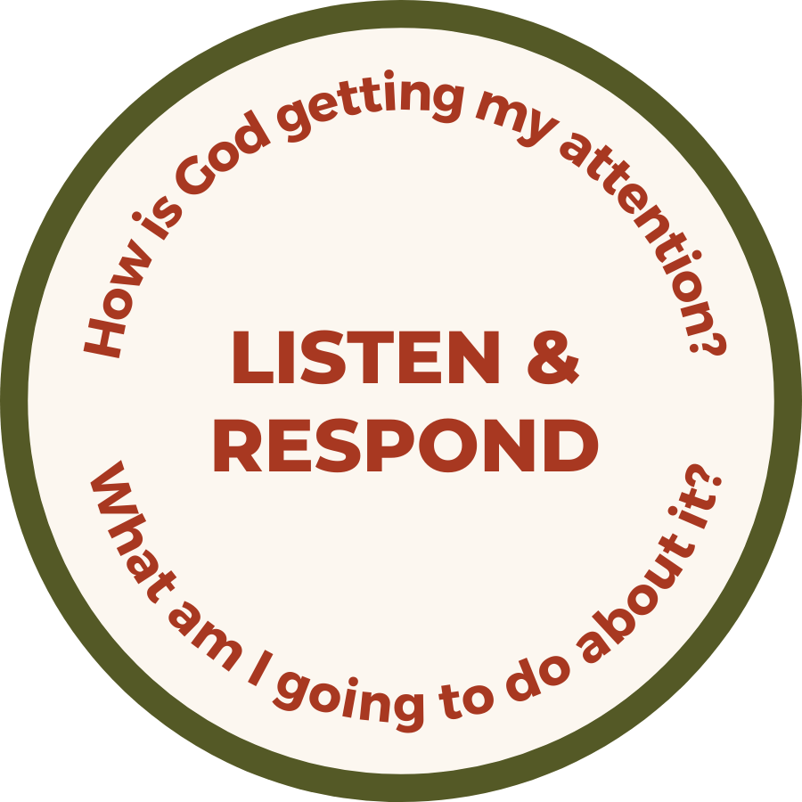 Listen & Respond: How is God getting my attention? What am I going to do about it?