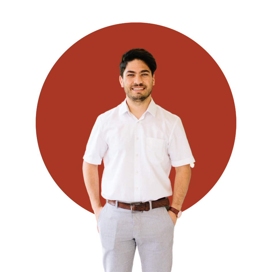 Uptick Participant Smiling with Uptick Shape