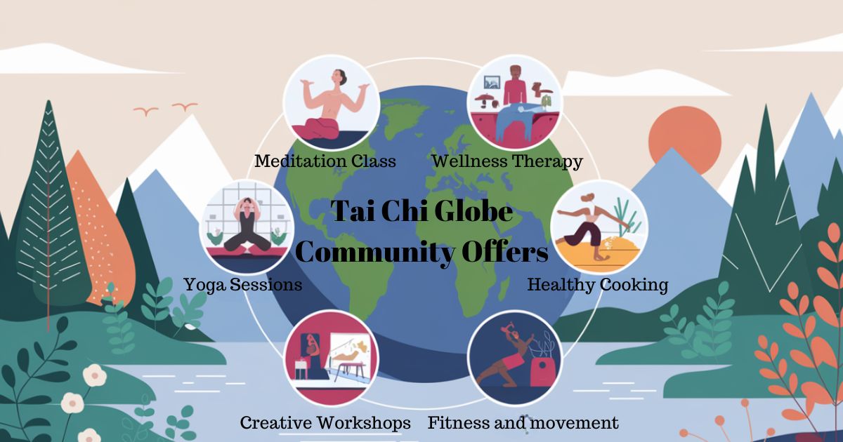 Tai Chi Globe Community Offers with yoga, meditation, wellness, and fitness activities.