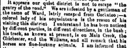 Newspaper information about Mary Ann Bugg in 1864