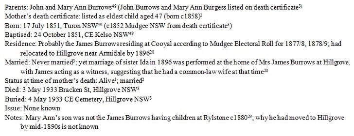Mary Ann Bugg's son James Burrows