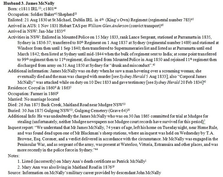 Mary Ann Bugg's "husband" James McNally