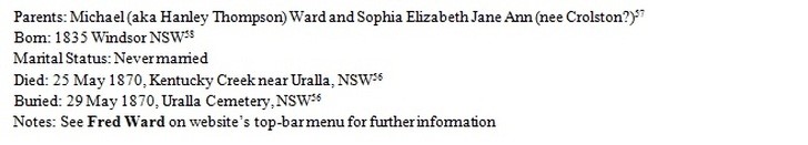 Frederick Wordsworth Ward bushranger