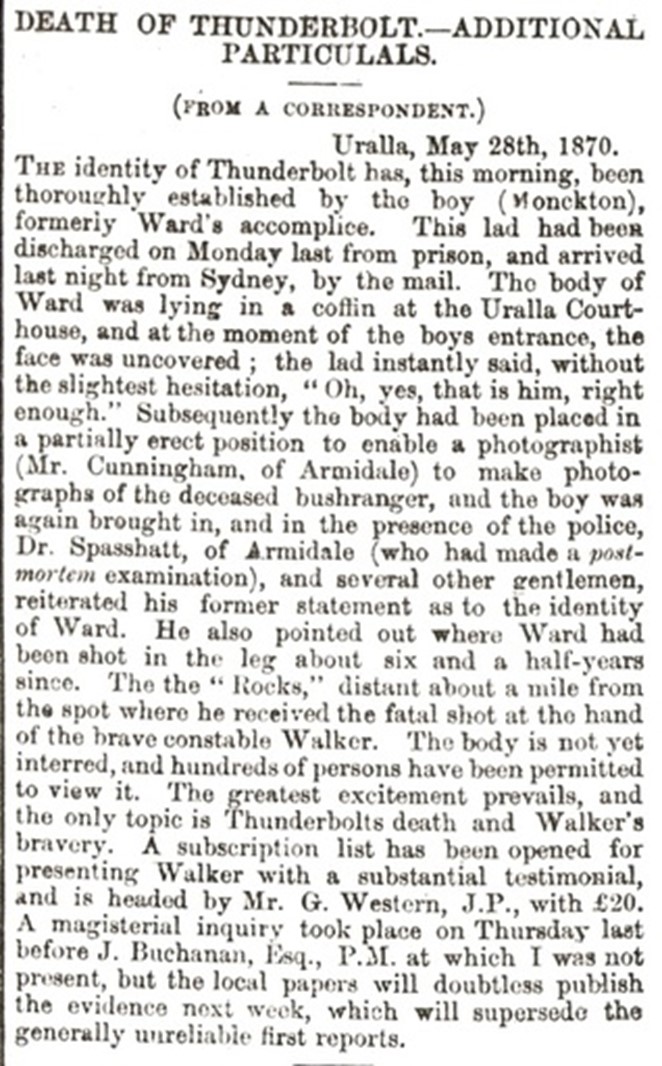 William Monkton - Newspaper report