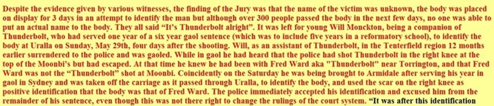 Thunderbolt inquest information by Barry Sinclair