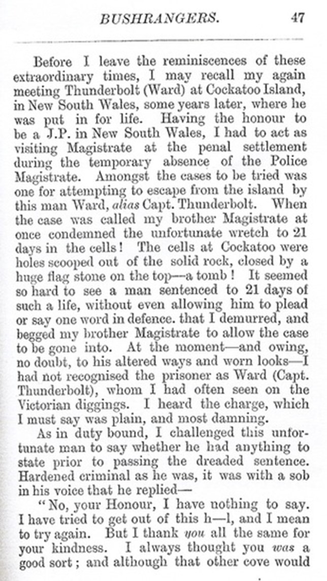 Fred Ward punishments on Cockatoo Island