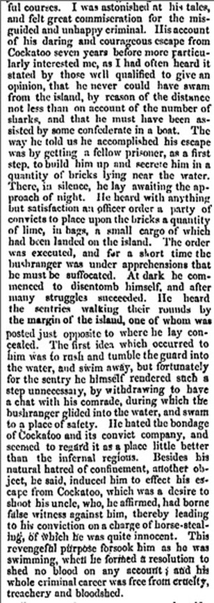 Fred Ward escape from Cockatoo Island