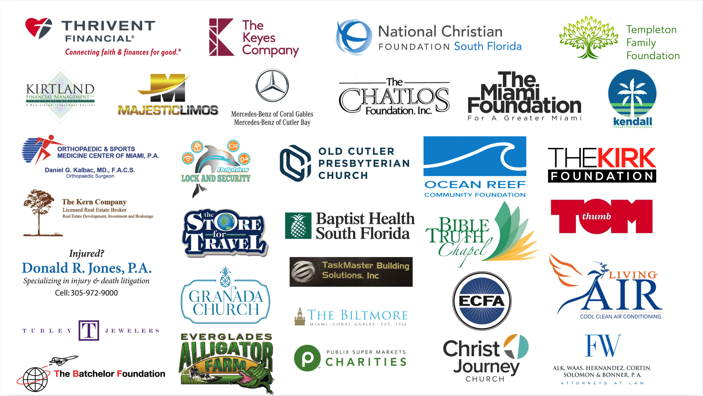 Youth for Christ Miami Sponsors and Donors
